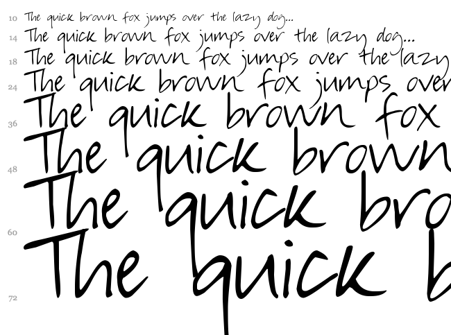 DJB In Such a Rush font waterfall